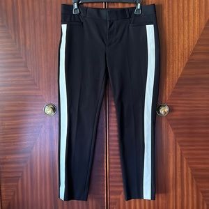 Banana republic black slacks with white stripe